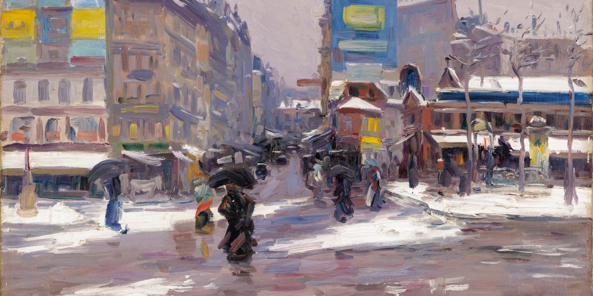 Jour de neige boulevard Rochechouart-huile sur toile